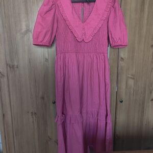 LoveShackFancy-esque 100%Cotton Pink Magenta Dress